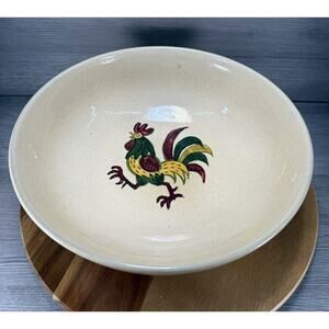 METLOX POPPYTRAIL ROOSTER Large 11” Pottery Serving Bowl